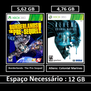 borderlands the pre sequel + aliens colonial marines transferência de licença xbox 360 digital
