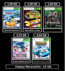 hora da aventura + 4 jogos transferência de licença xbox 360 digital