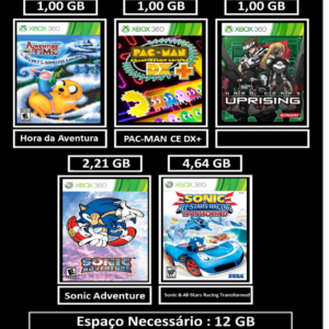 hora da aventura + 4 jogos transferência de licença xbox 360 digital
