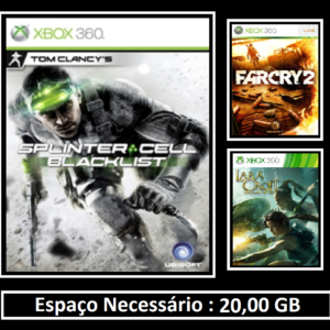 splinter cell blacklist + 2 jogos transferência de licença xbox 360 digital
