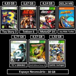 combo de 7 jogos transferência de licença xbox 360 digital