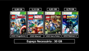 pacote 4 jogos lego transferência de licença xbox 360 digital