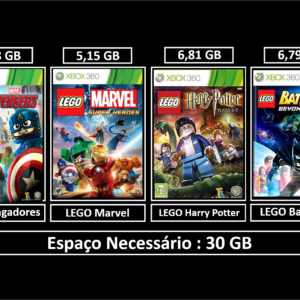 pacote 4 jogos lego transferência de licença xbox 360 digital