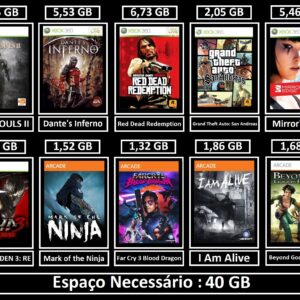 pacote de 11 jogos transferência de licença xbox 360 digital (cópia)