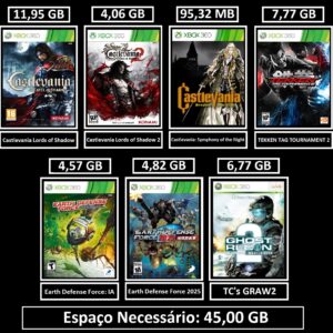 combo de 6 jogos transferência de licença xbox 360 digital (cópia)