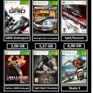 pacote de jogos corrida e esporte transferência de licença xbox 360 digital