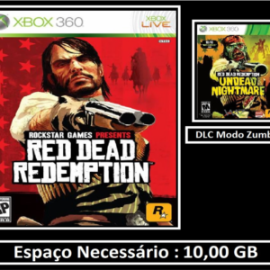 red dead redemption + modo zumbi transferência de licença xbox 360 digital