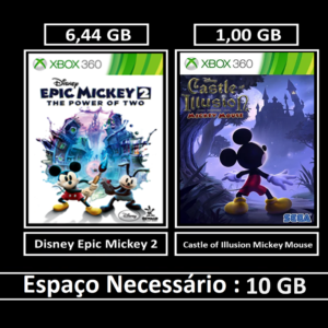 disney epic mickey 2 + castle of illusion mickey mouse transferência de licença xbox 360 digital