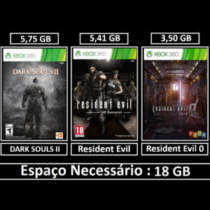 pacote resident evil + 2 jogos transferência de licença xbox 360 digital (cópia)