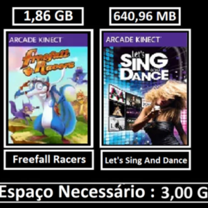 freefall racers + let's sing and dance transferência de licença xbox 360 digital (cópia)