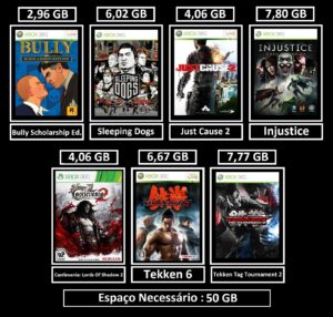 sleeping dogs + 6 jogos transferência de licença xbox 360 digital