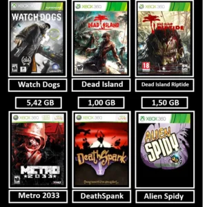 watch dogs + 5 jogos transferência de licença xbox 360 digital