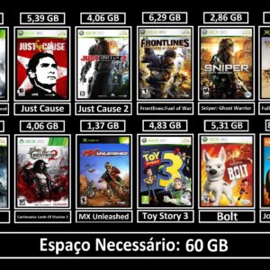 pacote de 12 jogos transferência de licença xbox 360 digital (cópia)