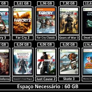 pack de 12 jogos transferência de licença xbox 360 digital (cópia)