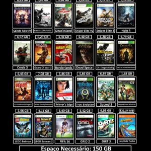 forza horizon, fifa 16, halo 4 + 20 jogos transferência de licença xbox 360 digital