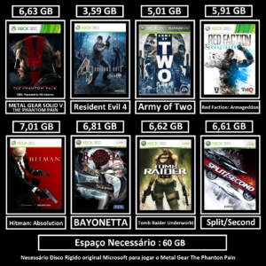 pacote de 9 jogos transferência de licença xbox 360 digital (cópia)