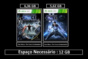 Inicial star wars the force unleashed 1 + 2 transferência de licença xbox 360 digital