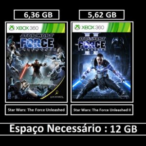 star wars the force unleashed 1 + 2 transferência de licença xbox 360 digital
