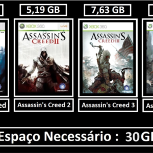 pacote assassin's creed transferência de licença xbox 360 digital
