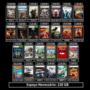 pacote com 24 jogos transferência de licença xbox 360 digital